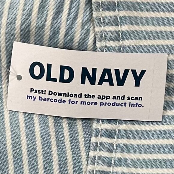 Old Navy NWT Blue White Stripe High Rise Baggy Shorts Size 28 - Picture 7 of 8